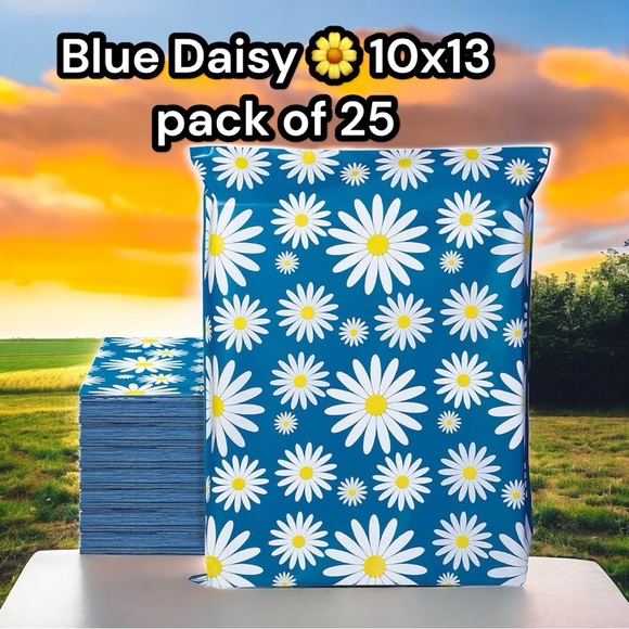 Blue Daisy Poly Mailers 10x13 Pack of 25 - Picture 1 of 6